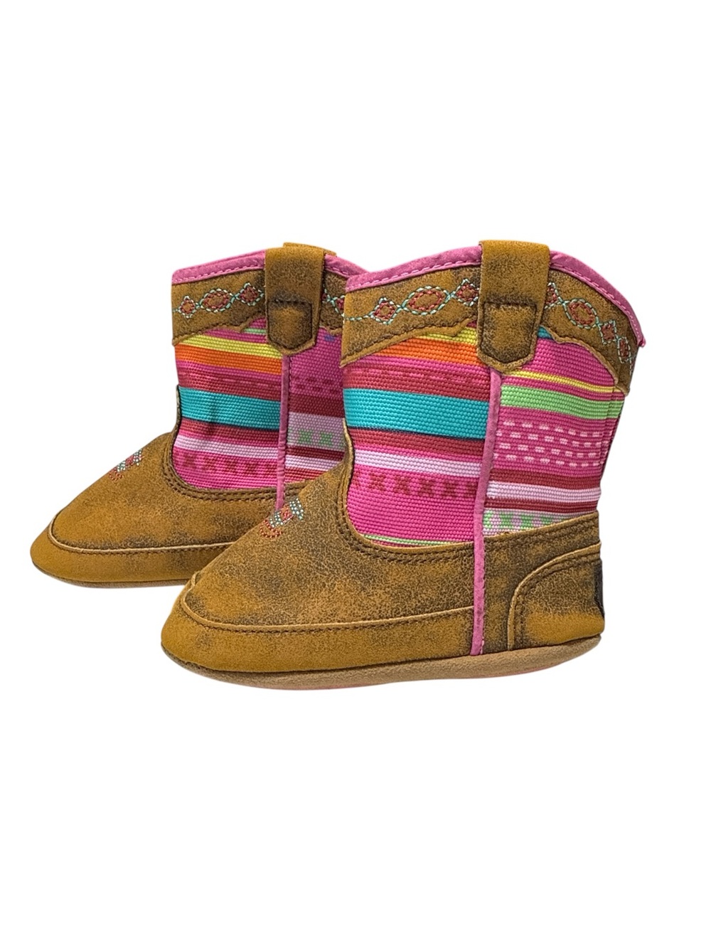 Twister by M&F Western Infant Serape Cowboy Booties Multicolor